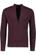 Vest bordeaux rits effen katoen Portofino