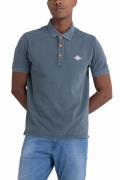 Replay polo normale fit blauw 3-knoops katoen