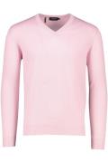 Roze uni Maerz pullover merinowol v-hals