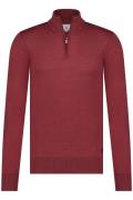 State of Art trui half zip bordeaux effen wol