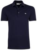 Lacoste polo donkerblauw effen katoen slim fit