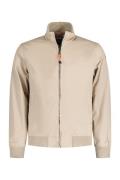 New Zealand bomberjack beige Nganoke effen rits normale fit katoen