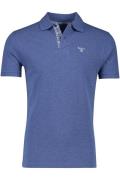 Barbour polo normale fit blauw gemêleerd 100% katoen