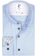 R2 overhemd blauw katoen slim fit