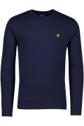 Lyle & Scott sweater katoen ronde hals donkerblauw