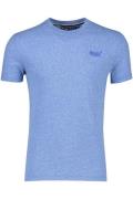 Superdry t-shirt effen blauw gemeleerd