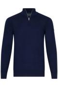 Cavallaro trui Palio half zip donkerblauw effen wol