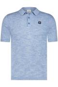 Blue Industry polo blauw gemeleerd 3-knoops