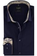 Olymp super slim fit overhemd NO. six mouwlengte 7 navy katoen