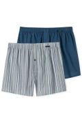 Blauwe Schiesser boxershort effen en gestreept