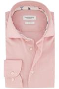 Katoenen Profuomo strijkvrij overhemd slim fit roze