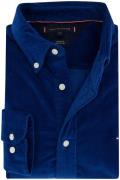 Tommy Hilfiger corduroy overhemd normale fit blauw effen