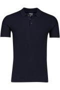 State of Art polo wijde fit navy korte mouw katoen 3-knoops