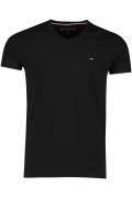 Tommy Hilfiger t-shirt exrta slim fit zwart v-neck effen katoen