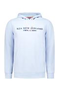 New Zealand sweater hoodie effen lichtblauw