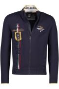 katoenen Aeronautica Militare vest donkerblauw rits print