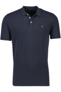 Butcher of Blue polo normale fit donkerblauw effen katoen 3 knoops