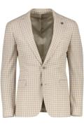 Slim fit Cavallaro fasano borstzak colbert beige geruit