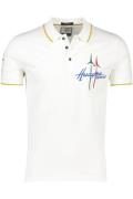 Katoenen Aeronautica Militare polo effen wit slim fit