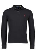 Polo Ralph Lauren polo zwart effen, geprint katoen slim fit