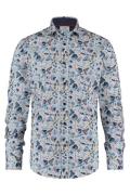 A Fish Named Fred casual overhemd  lichtblauw geprint katoen slim fit
