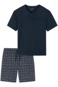 Schiesser shortama donkerblauw