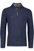 Camel Active trui half zip donkerblauw merinowol