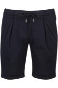 Katoenen Profuomo korte broek effen donkerblauw