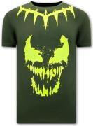 Local Fanatic T-shirts met print venom face neon