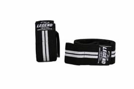 Legend Sports Knee wraps heren/dames zwart-wit 180cm