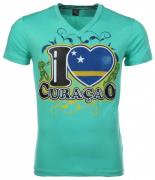 Local Fanatic T-shirt i love curacao groen