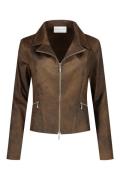 Helena Hart 7288 zipper biker mocca