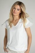 Juffrouw Jansen Monica boxy top met plisse details off white