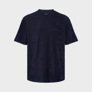 Kronstadt Ks3816 ledger organic terrycloth pocket tshirt navy