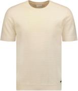 No Excess T-shirt korte mouw ronde hals gebreid cream