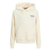 Jack & Jones Jorsantorini graphic sweat hood jnr ecru