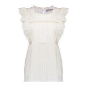 Geisha Top crochet ruffles off-white