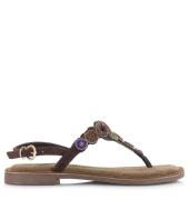 Lazamani suède teensandaal platte sandalen dames