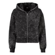 Urban Classics Dames washed towelling short oversized full zip hoodie