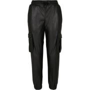 Urban Classics Dames cargo broek van kunstleer