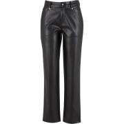 Urban Classics Dames synthetisch leren rechte pijp broek