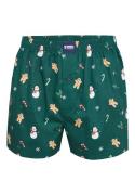 Happy Shorts Wijde kerst boxershort heren sneeuwpop + gingerbread