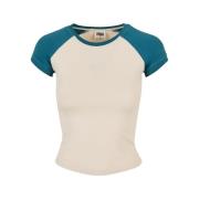 Urban Classics Dames retro stretch t-shirt met korte mouwen