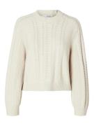 Selected Femme slfbirte cable cropped ls knit o-ne 16094753 birch