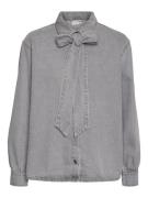 Vero Moda vmpaige ls bow dnm shirt gu216 10317987 light grey denim