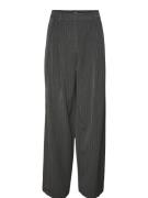 Vero Moda vmsilje mw wide pinstripe pants 10319718 dark grey melange