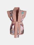 Mucho Gusto Teddy gilet reversible roze teddy met multikleurige slange...