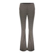 Geisha 41552-70 pants jacquard flare 2-tone