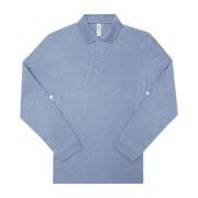 B and C Heren my heather poloshirt met lange mouwen