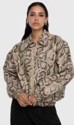 Alix The Label Alix woven snake faux leather bomber jacket